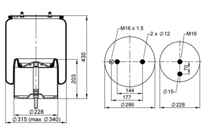 CONTITECH AIR SPRING 6700 N P01 Číslo výrobce: 69210. EAN: 4054387101191.
