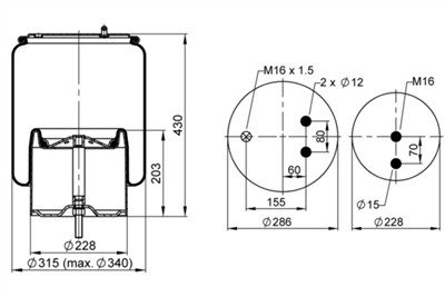 CONTITECH AIR SPRING 6700 N P02 Číslo výrobce: 69728. EAN: 4054387101351.