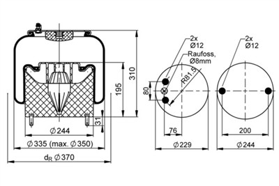 CONTITECH AIR SPRING 6717 N P01 Číslo výrobce: 54527. EAN: 4054396103933.