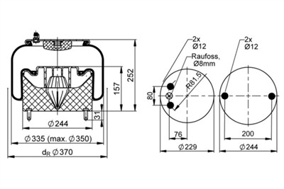 CONTITECH AIR SPRING 6718 N P01 Číslo výrobce: 54528. EAN: 4054396103971.