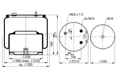 CONTITECH AIR SPRING 6755 N P01 Číslo výrobce: 78206. EAN: 4054391131474.