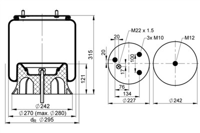 CONTITECH AIR SPRING 794 N P02 Číslo výrobce: 78210. EAN: 4054391131511.