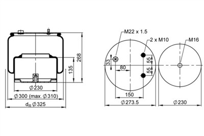 CONTITECH AIR SPRING 836 N P10 Číslo výrobce: 70537. EAN: 4054387101375.