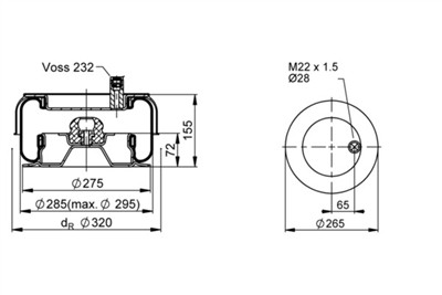 CONTITECH AIR SPRING SK 175-601 P01 Číslo výrobce: 601282.