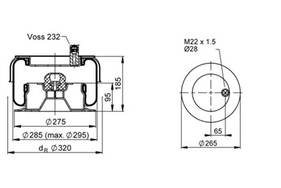CONTITECH AIR SPRING SK 175-602 P01 Číslo výrobce: 601284.