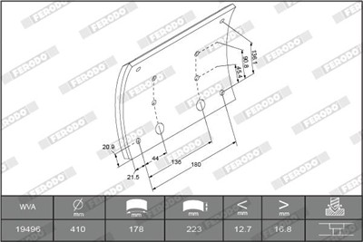 FERODO K19488.1-F3672 Číslo výrobce: 19488. EAN: 5016687088632.