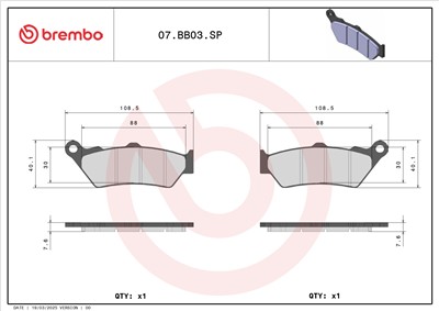 BREMBO 07BB03SP EAN: 8020584631959.