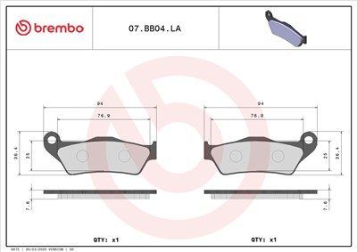 BREMBO 07BB04LA EAN: 8020584632031.