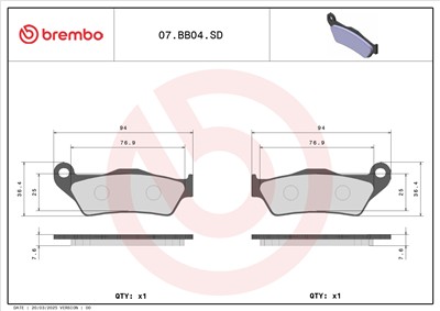 BREMBO 07BB04SD EAN: 8020584632055.