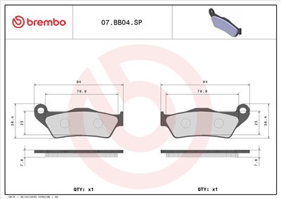 BREMBO 07BB04SP EAN: 8020584632062.
