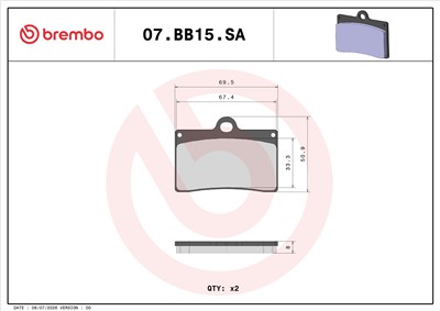 BREMBO 07BB15SA EAN: 8020584632246.