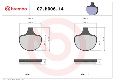 BREMBO 07HD0614 EAN: 8020584634196.