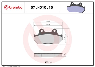 BREMBO 07HO1010 EAN: 8020584634561.