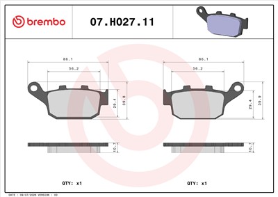 BREMBO 07HO2711 EAN: 8020584634967.