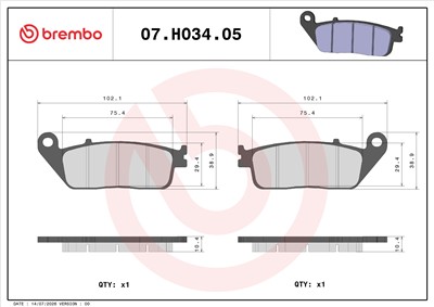 BREMBO 07HO3405 EAN: 8020584635155.