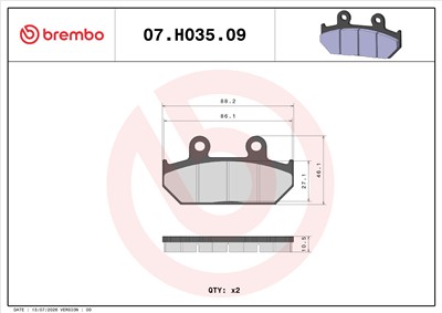 BREMBO 07HO3509 EAN: 8020584635179.