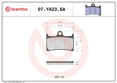 BREMBO 07YA23SA EAN: 8020584638163.