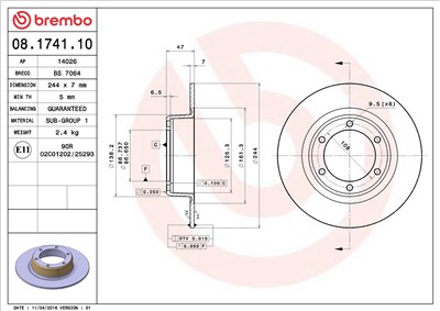 BREMBO 08.1630.10 EAN: 8020584163016.