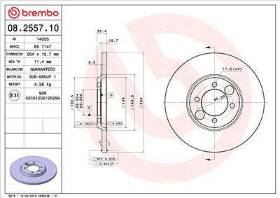 BREMBO 08.2557.10 EAN: 8020584255711.
