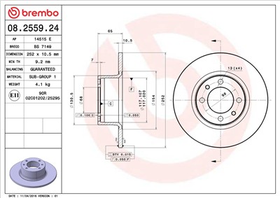 BREMBO 08.2559.24 EAN: 8020584013427.