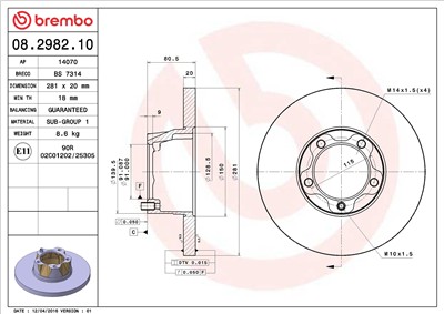 BREMBO 08.2982.10 EAN: 8020584298213.