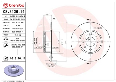BREMBO 08.3126.14 EAN: 8020584012758.