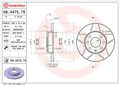 BREMBO 08.4475.75 EAN: 8020584011218.