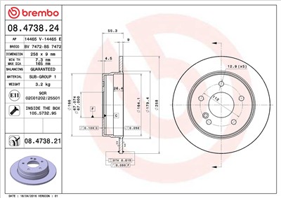 BREMBO 08.4738.21 EAN: 8020584030882.