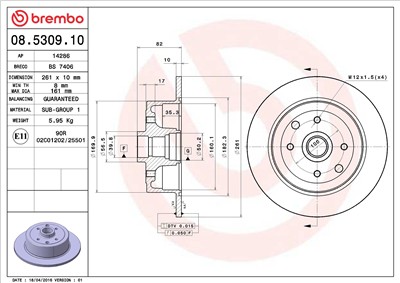 BREMBO 08.5309.10 EAN: 8020584530917.