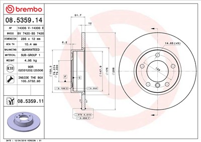 BREMBO 08.5359.11 EAN: 8020584032817.