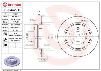 BREMBO 08.5442.10 EAN: 8020584544211.