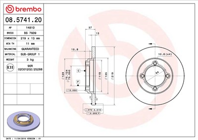 BREMBO 08.5741.20 EAN: 8020584574126.