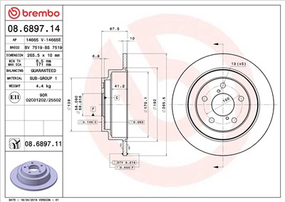 BREMBO 08.6897.11 EAN: 8020584030240.
