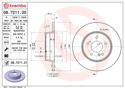 BREMBO 08.7211.21 EAN: 8020584013724.