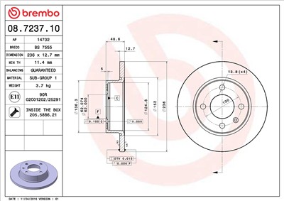 BREMBO 08.7237.10 EAN: 8020584723715.