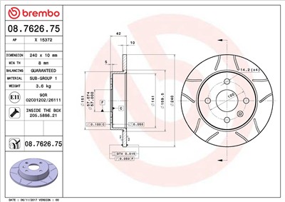 BREMBO 08.7626.75 EAN: 8020584762677.