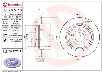 BREMBO 08.7765.11 EAN: 8020584015674.