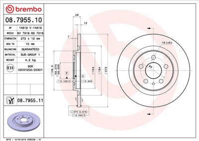 BREMBO 08.7955.11 EAN: 8020584025208.