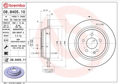 BREMBO 08.8405.11 EAN: 8020584222065.