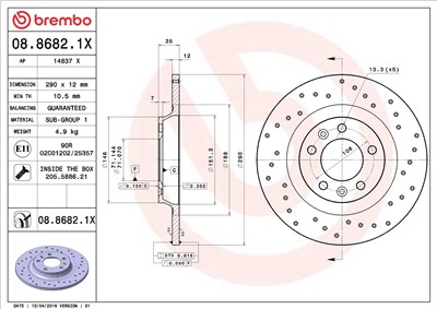 BREMBO 08.8682.1X EAN: 8020584215265.