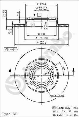 BREMBO 08.9136.11 EAN: 8020584015643.