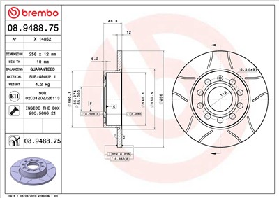 BREMBO 08.9488.75 EAN: 8020584236710.