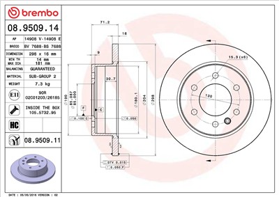 BREMBO 08.9509.11 EAN: 8020584210369.