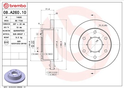 BREMBO 08.A260.10 EAN: 8020584016527.