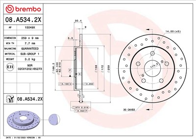 BREMBO 08.A534.2X EAN: 8020584322734.