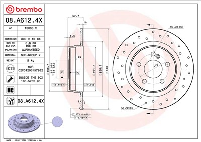 BREMBO 08.A612.4X EAN: 8020584320518.