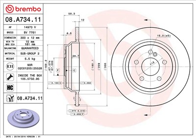 BREMBO 08.A734.11 EAN: 8020584020227.