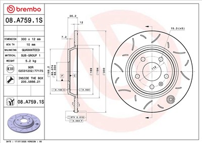 BREMBO 08.A759.1S EAN: 8020584346372.