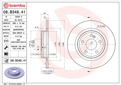 BREMBO 08.B348.41 EAN: 8020584037508.
