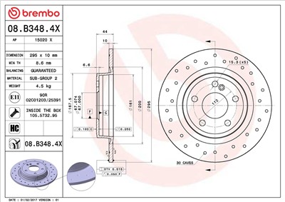 BREMBO 08.B348.4X EAN: 8020584220634.